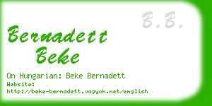 bernadett beke business card